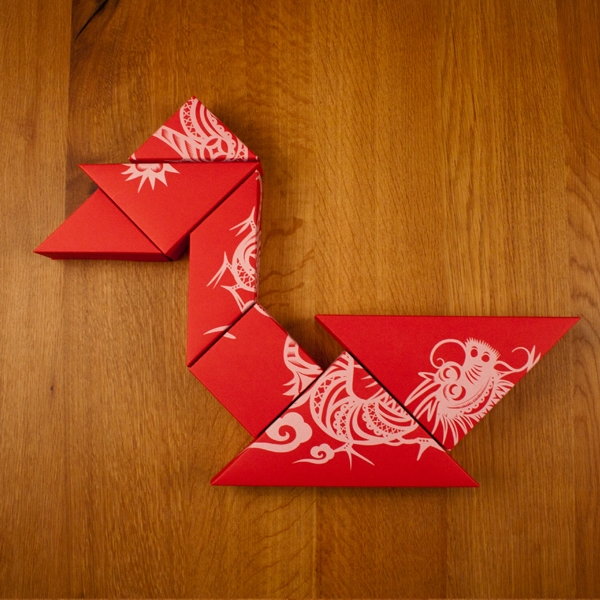 春節禮品盒包裝設計,新年七巧板的妙用