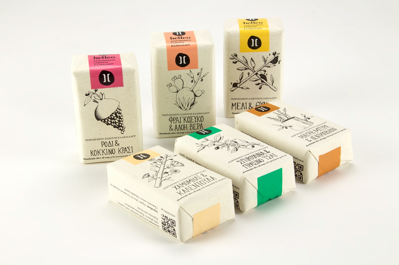 Helleo天然肥皂系列品牌包裝設(shè)計,六個肥皂,六個故事