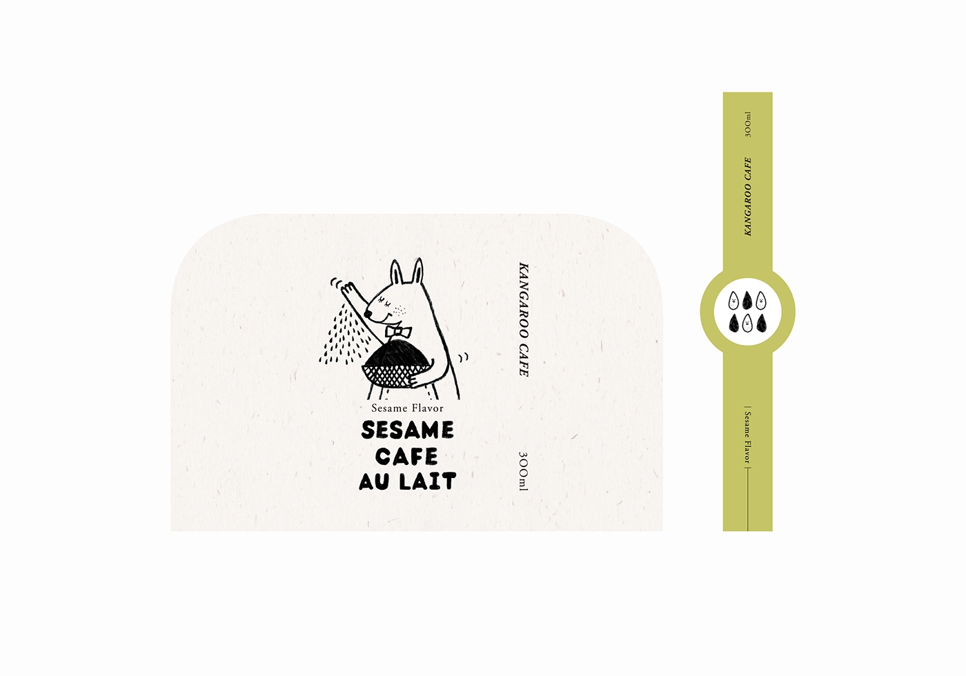 黑巧克力、水果風味、芝麻歐蕾三種不同的咖啡包裝設計