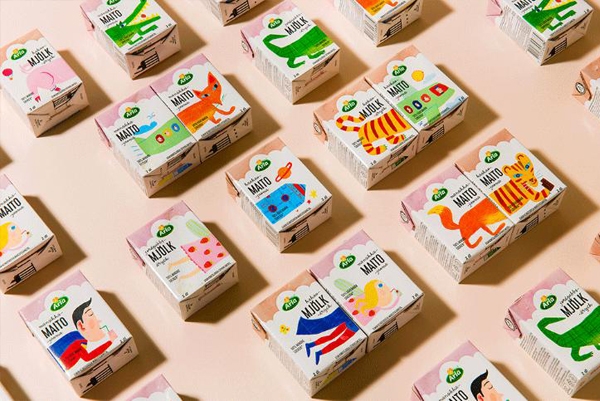 這款牛奶飲料包裝俏皮的都要從貨架上跳出來了！